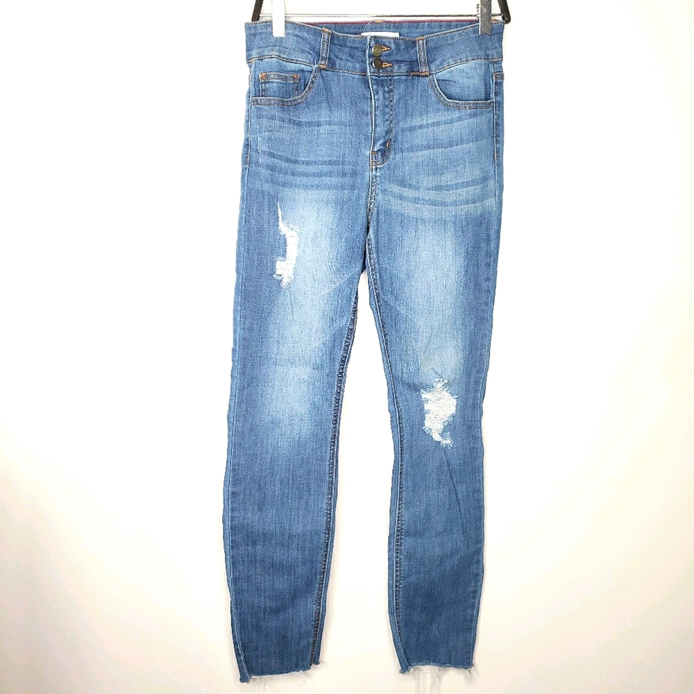 18) GLAMOUR FARMS Skinny Raw Hem Destressed Sz. 11 Juniors